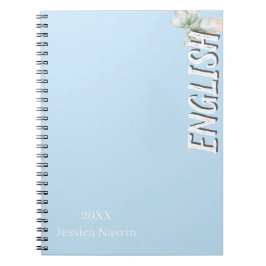 Minimalist Lilac Vertical Text School Subject ノートブック