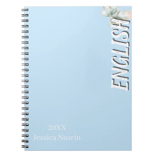 Minimalist Lilac Vertical Text School Subject ノートブック (正面)