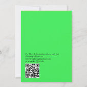 Minimalist Lime Green QR Code on Back ウェディング 招待状 (裏面)