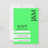 Minimalist Lime Green RSVP card (正面)