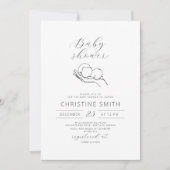 Minimalist Line Art Baby Shower Invitation 招待状 (正面)
