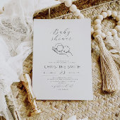 Minimalist Line Art Baby Shower Invitation 招待状