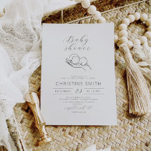 Minimalist Line Art Baby Shower Invitation