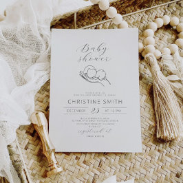 Minimalist Line Art Baby Shower Invitation 招待状