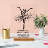 Minimalist Line Art Ballerina Dance Design アクリルサイン (ウェディング)