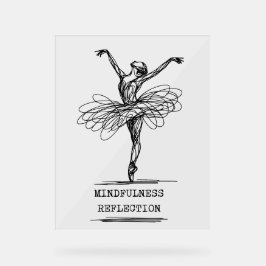 Minimalist Line Art Ballerina Dance Design アクリルサイン