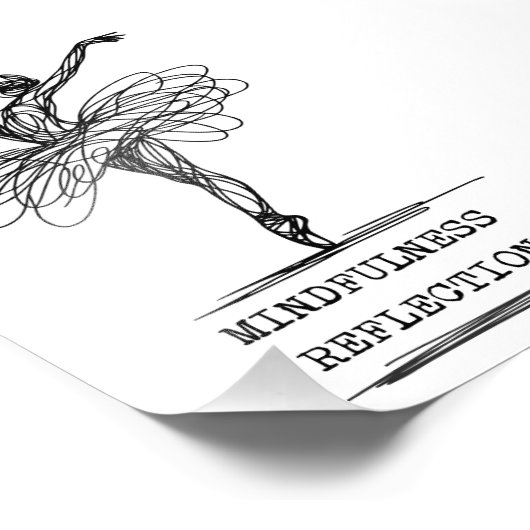 Minimalist Line Art Ballerina Dance Design フォトプリント (角)