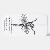 Minimalist Line Art Ballerina Dance Design iPhoneケース (裏面横)