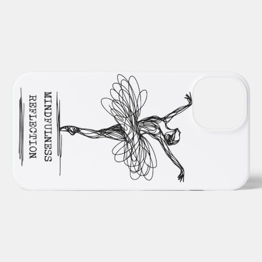Minimalist Line Art Ballerina Dance Design iPhoneケース (裏面横)