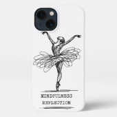 Minimalist Line Art Ballerina Dance Design iPhoneケース (裏面)