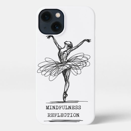 Minimalist Line Art Ballerina Dance Design iPhoneケース (裏面)