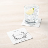 Minimalist Line Art Bridal Shower Square スクエアペーパーコースター (インサイチュ)