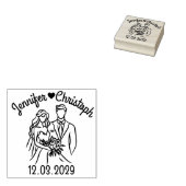 Minimalist Line Art Couple Custom Wedding Stamp ラバースタンプ (押印)