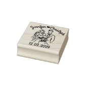 Minimalist Line Art Couple Custom Wedding Stamp ラバースタンプ (スタンプ)