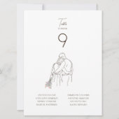 Minimalist Line Art Couple Walking Table Number (正面)
