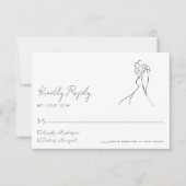 Minimalist Line Art Couple Wedding RSVP Card (正面)