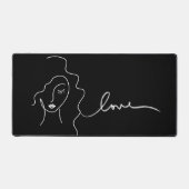 Minimalist Line Art Desk Mat – Love in Simplicity デスクマット (正面)