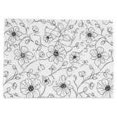 Minimalist Line Art Floral Seamless Pattern (1) ラージペーパーバッグ (裏面)