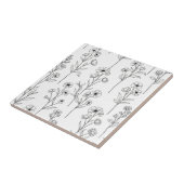 Minimalist Line Art Floral Seamless Pattern (2) タイル (側面)