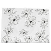 Minimalist Line Art Floral Seamless Pattern (3) ラージペーパーバッグ (裏面)