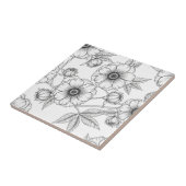 Minimalist Line Art Floral Seamless Pattern (5) タイル (側面)