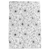 Minimalist Line Art Floral Seamless Pattern (5) ミディアムペーパーバッグ (裏面)