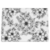 Minimalist Line Art Floral Seamless Pattern (5) ラージペーパーバッグ (正面)