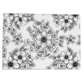 Minimalist Line Art Floral Seamless Pattern (5) ラージペーパーバッグ (裏面)