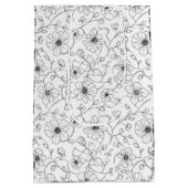 Minimalist Line Art Floral Seamless Pattern (6) ミディアムペーパーバッグ (裏面)