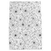 Minimalist Line Art Floral Seamless Pattern (7) ミディアムペーパーバッグ (裏面)