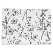 Minimalist Line Art Floral Seamless Pattern (7) ラージペーパーバッグ (裏面)