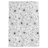 Minimalist Line Art Floral Seamless Pattern (8) ミディアムペーパーバッグ (裏面)