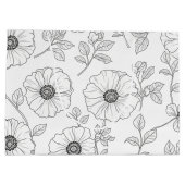 Minimalist Line Art Floral Seamless Pattern (8) ラージペーパーバッグ (裏面)