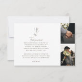 Minimalist Line Art Hand in Hand Flowers サンキューカード (裏面)