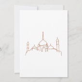 Minimalist Line Art Mosque Ramadan Iftar Dinner 招待状 (裏面)