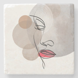 Minimalist Line Art Soft Glam Modern Feminine Chic ストーンコースター