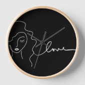 Minimalist Line Art Wall Clock 壁時計 (正面)