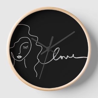 Minimalist Line Art Wall Clock 壁時計