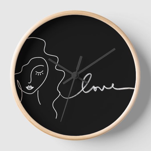 Minimalist Line Art Wall Clock 壁時計 (正面)