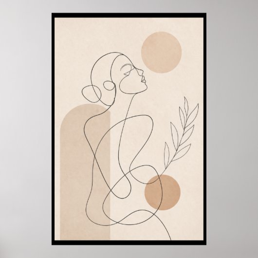 Minimalist Line Art Woman ポスター (正面)