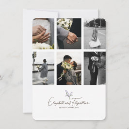 Minimalist Line Romantic Lavender Hand in Hand  サンキューカード