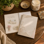 Minimalist Linen Torn Paper Botanical Neutral ノートブック