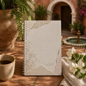 Minimalist Linen Torn Paper Botanical Neutral ノートブック
