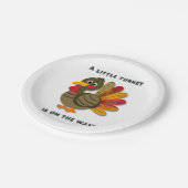 Minimalist Little Turkey Baby Shower ペーパープレート (アングル)