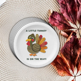 Minimalist Little Turkey Baby Shower ペーパープレート