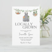 Minimalist Locally Grown Baby Shower 招待状 (スタンド正面)