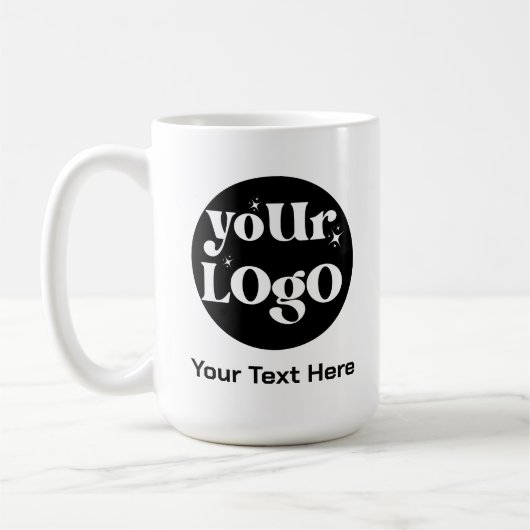 Minimalist Logo and Text Business コーヒーマグカップ (左)