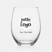 Minimalist Logo and Text Business ステムなしワイングラス (正面)