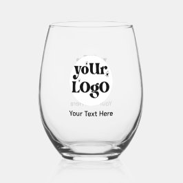 Minimalist Logo and Text Business ステムなしワイングラス