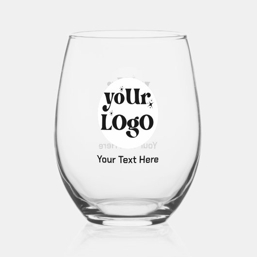 Minimalist Logo and Text Business ステムなしワイングラス (裏面)